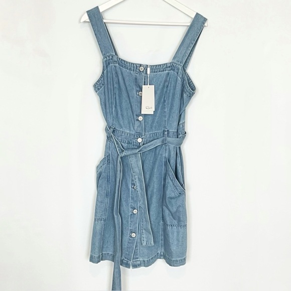 NWT Rails Anita Denim Mini Dress XL Button Front Ocean Wash - Picture 6 of 11